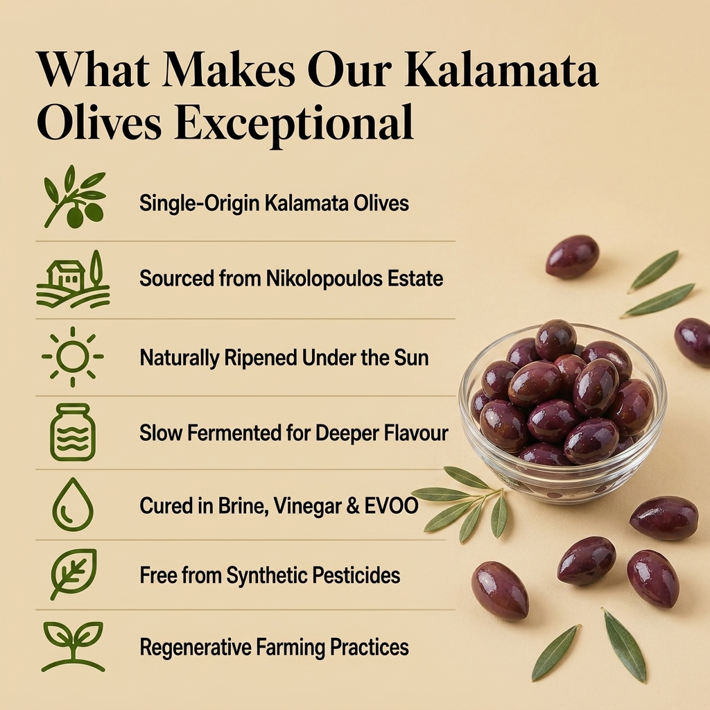 Greek Kalamata Olives (400g) – Pitted & Unpitted