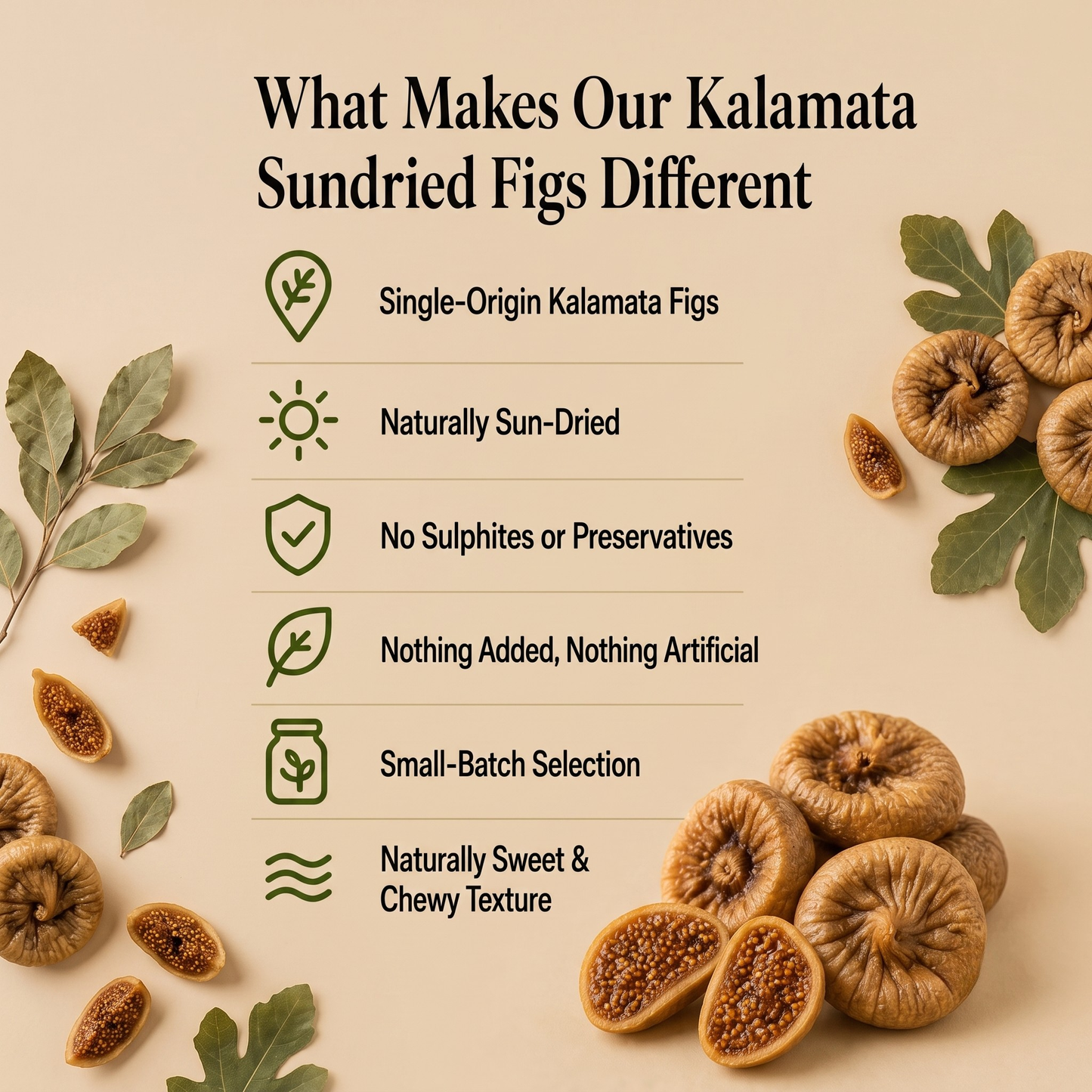 Premium Sundried Kalamata Figs – 400g