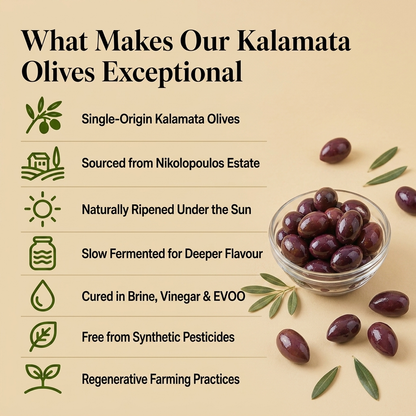 Greek Kalamata Olives (400g) – Pitted & Unpitted